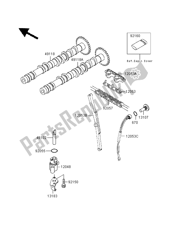 All parts for the Camshaft & Tensioner of the Kawasaki ZXR 400 1999