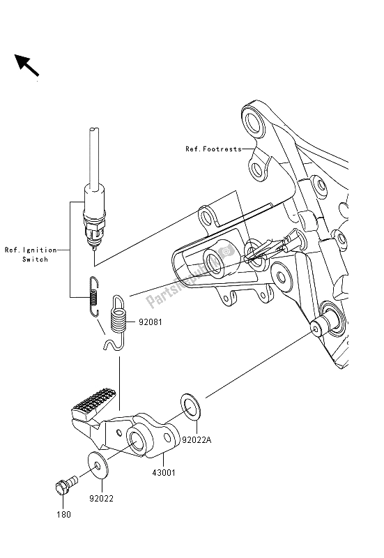 All parts for the Brake Pedal of the Kawasaki ER 6F ABS 650 2013