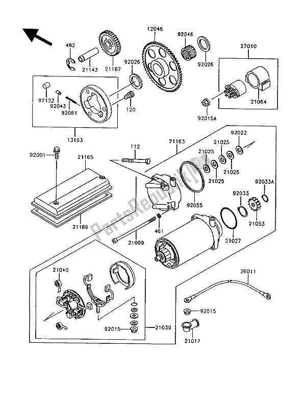 Toutes les pièces pour le Démarreur du Kawasaki GT 750 1992