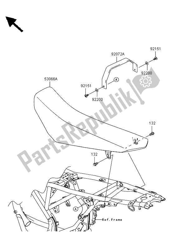 All parts for the Seat of the Kawasaki D Tracker 125 2013