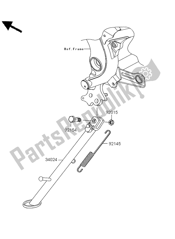 All parts for the Stand of the Kawasaki Versys ABS 650 2012