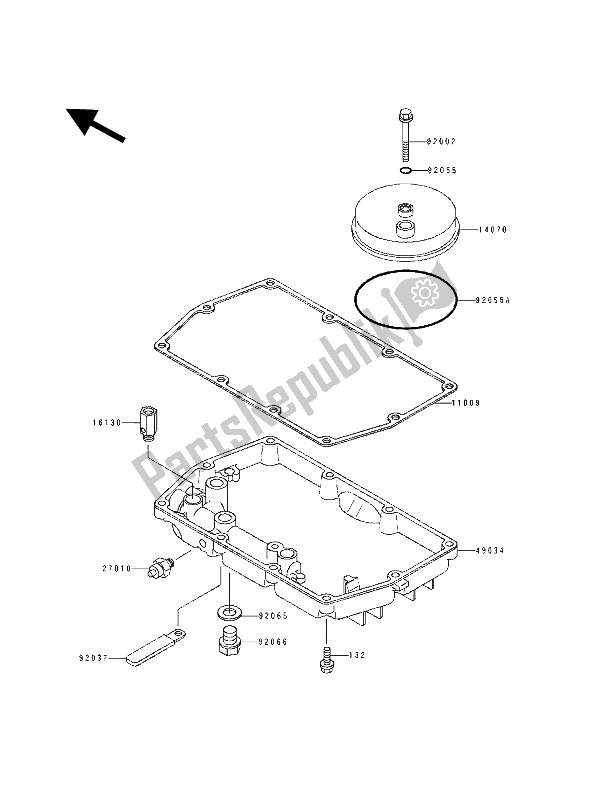 Tutte le parti per il Corpo Dello Sfiato E Coppa Dell'olio del Kawasaki GPZ 500S 1993