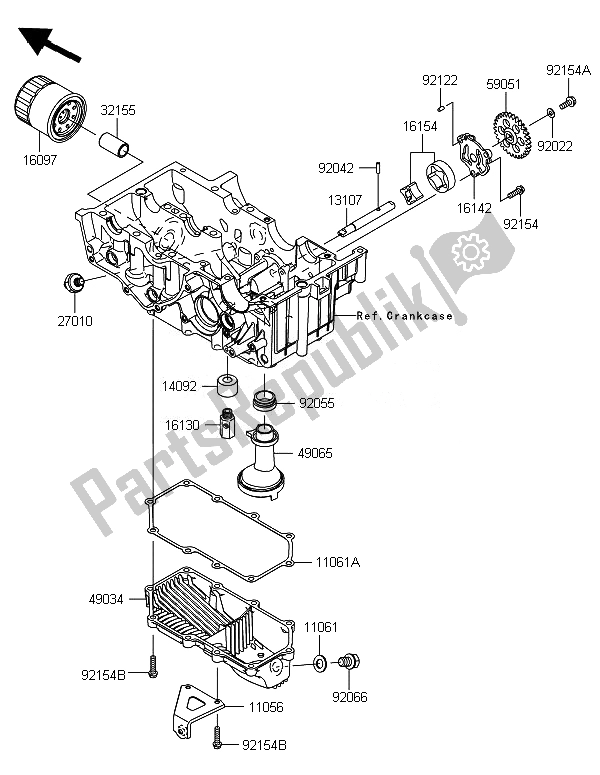 Todas las partes para Bomba De Aceite de Kawasaki Ninja 300 ABS 2014