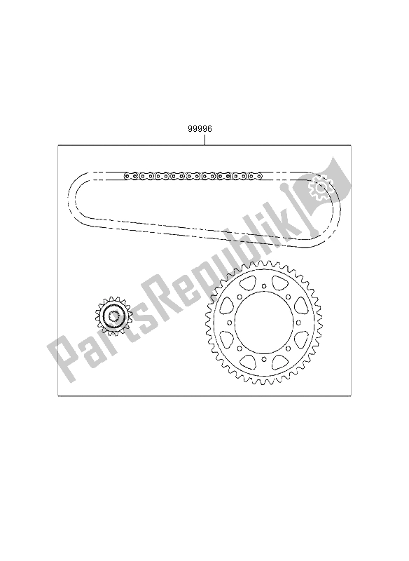 Todas as partes de Kit De Corrente do Kawasaki KLE 500 1997