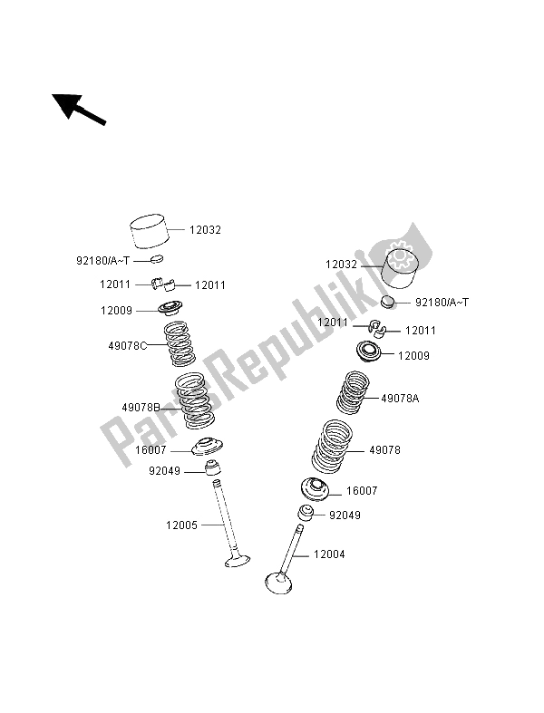 Wszystkie części do Zawór Kawasaki Ninja ZX 9R 900 1998