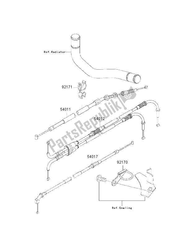 All parts for the Cables of the Kawasaki Ninja ZX 9R 900 2002