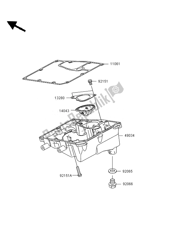 All parts for the Oil Pan of the Kawasaki ER 6N 650 2007