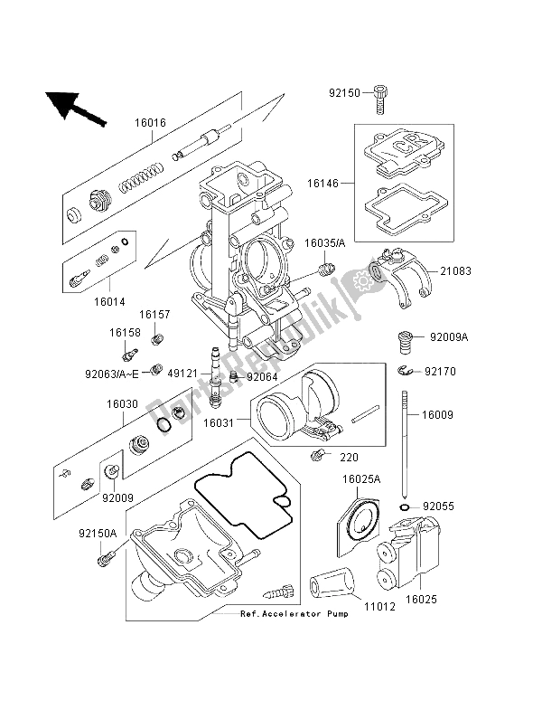 Tutte le parti per il Parti Del Carburatore del Kawasaki Ninja ZX 7 RR 750 1997