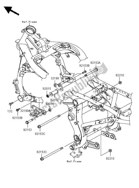 All parts for the Engine Mount of the Kawasaki ER 6N ABS 650 2007