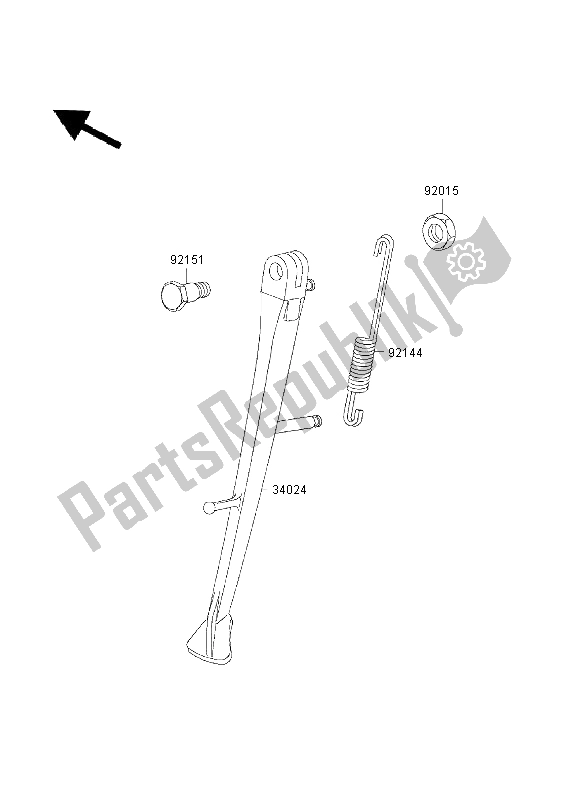 All parts for the Stand of the Kawasaki ZRX 1200S 2003