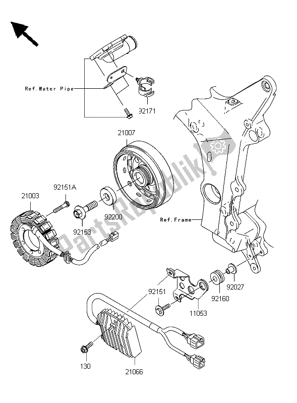 All parts for the Generator of the Kawasaki Ninja ZX 6R 600 2006