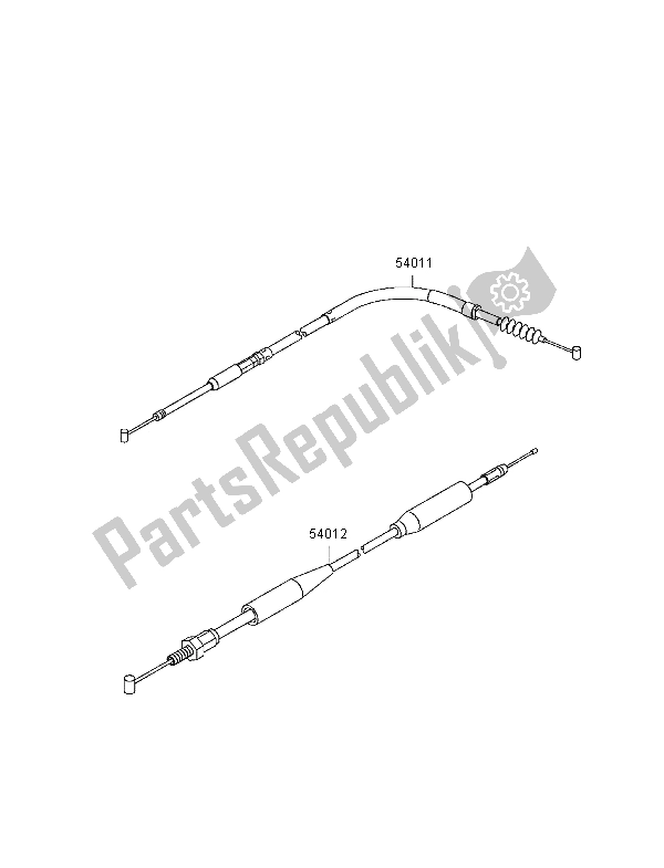 All parts for the Cables of the Kawasaki KX 500 1996