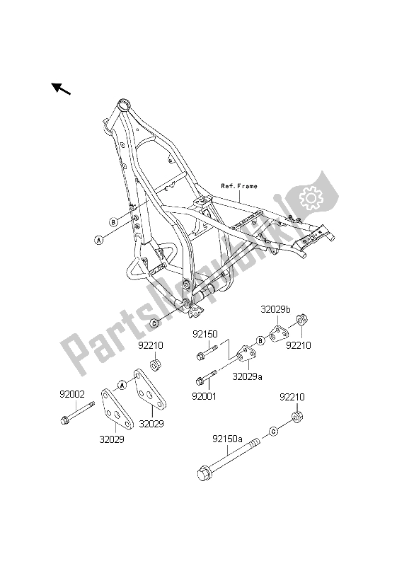 Tutte le parti per il Supporto Del Motore del Kawasaki KLX 300R 2002