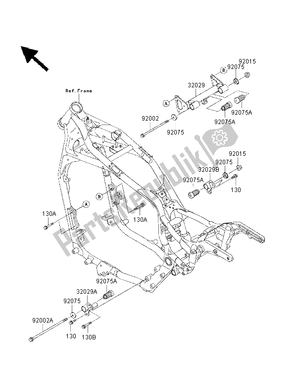 All parts for the Engine Mount of the Kawasaki VN 1500 Classic Tourer FI 2003