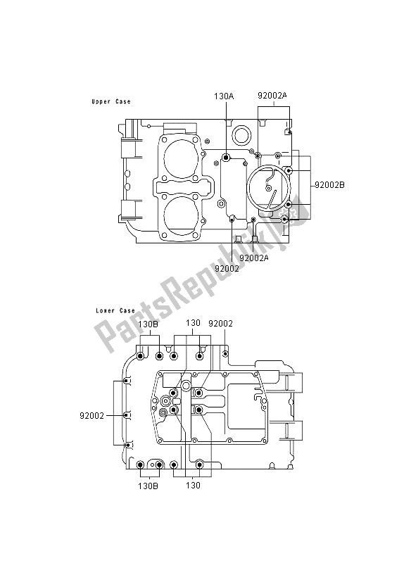 Tutte le parti per il Modello Del Bullone Del Basamento del Kawasaki GPZ 500S 1995