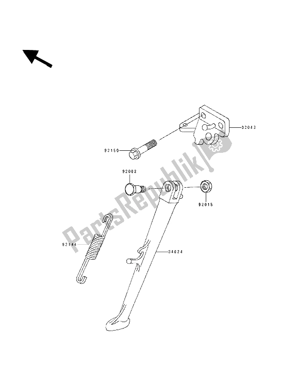 All parts for the Stand(s) of the Kawasaki ZXR 750 1993