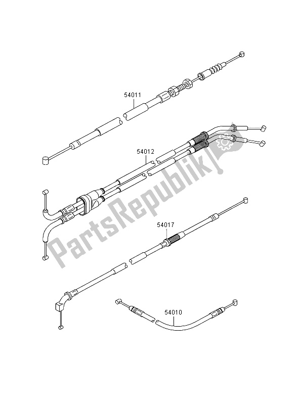 All parts for the Cables of the Kawasaki Ninja ZX 12R 1200 2004