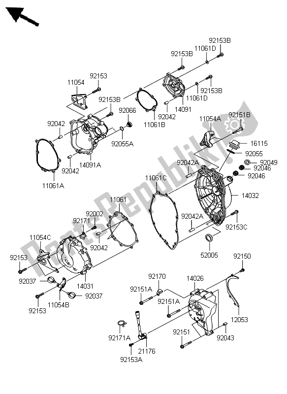 Todas las partes para Cubierta Del Motor de Kawasaki Ninja ZX 6R 600 2007