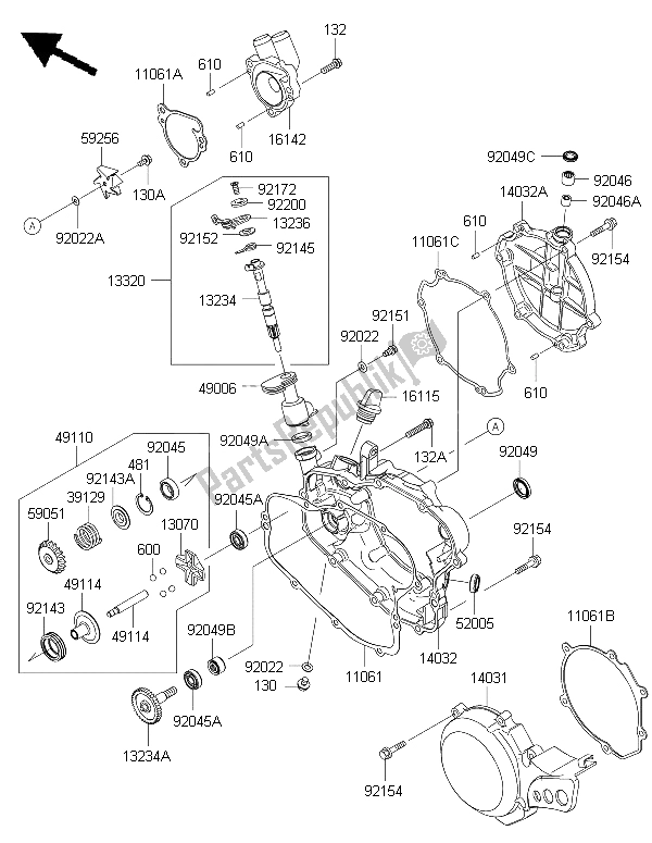 Todas las partes para Cubierta (s) Del Motor de Kawasaki KX 85 LW 2015