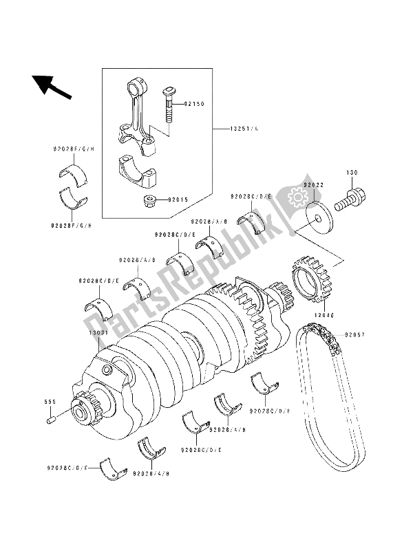 Tutte le parti per il Albero A Gomiti del Kawasaki ZZ R 1100 1994