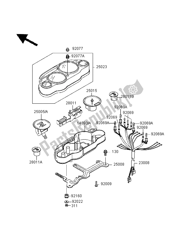 Toutes les pièces pour le Mètre du Kawasaki ZZR 600 1995