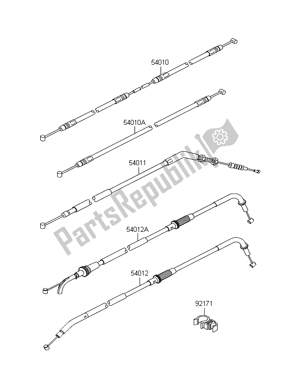 All parts for the Cables of the Kawasaki Z 750 ABS 2011