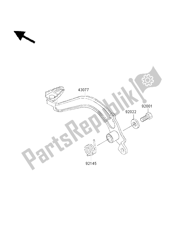 Todas las partes para Pedal De Freno de Kawasaki KMX 125 2001