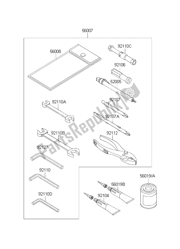 Toutes les pièces pour le Outils Propriétaires du Kawasaki 1000 GTR 2003