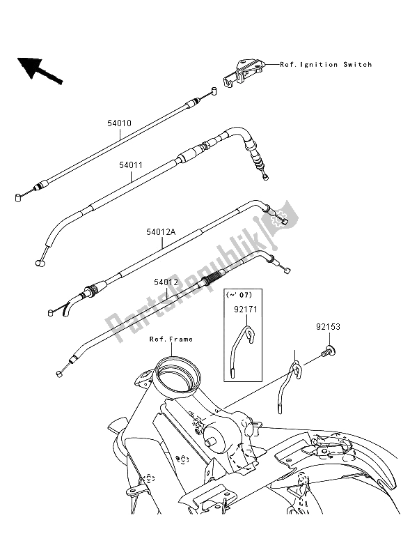 Tutte le parti per il Cavi del Kawasaki ER 6N 650 2006