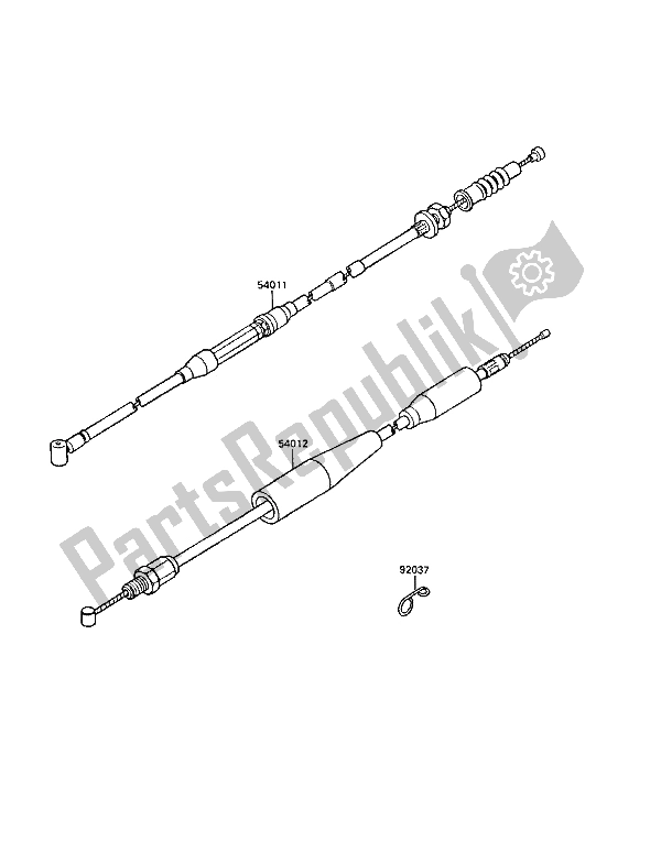Alle onderdelen voor de Kabels van de Kawasaki KX 125 1988