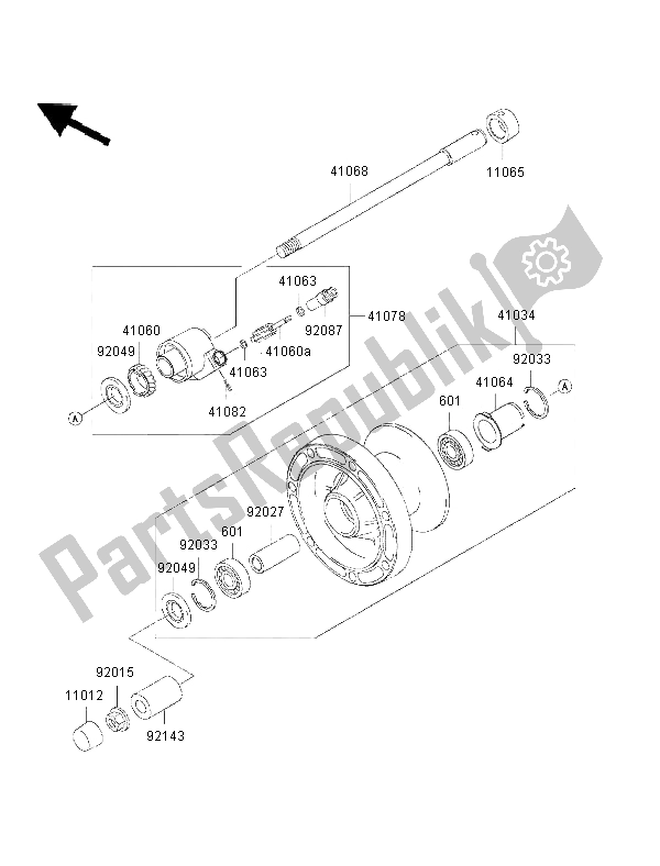 Todas las partes para Buje Delantero de Kawasaki VN 800 Drifter 2002