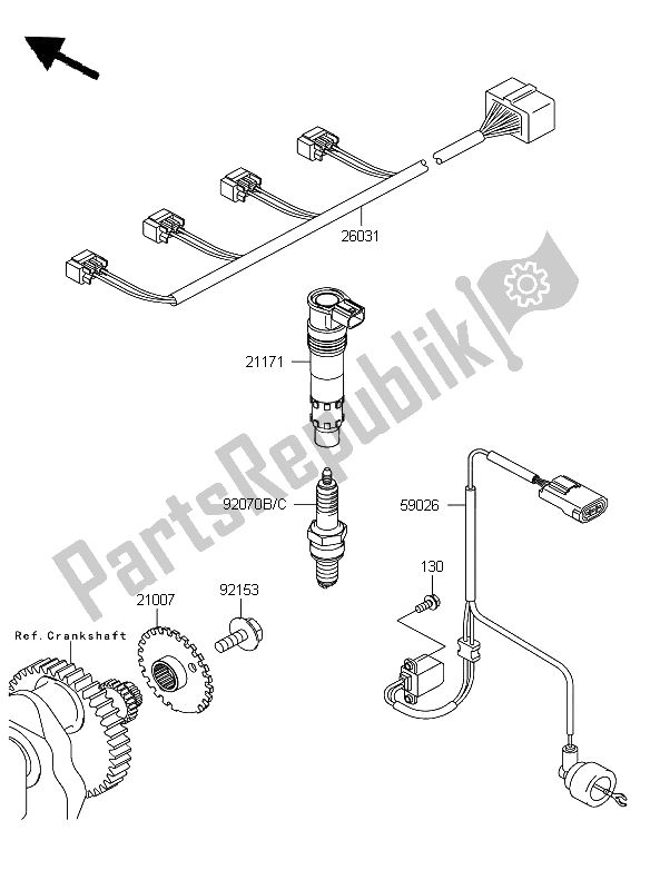 All parts for the Ignition System of the Kawasaki Z 750 2009