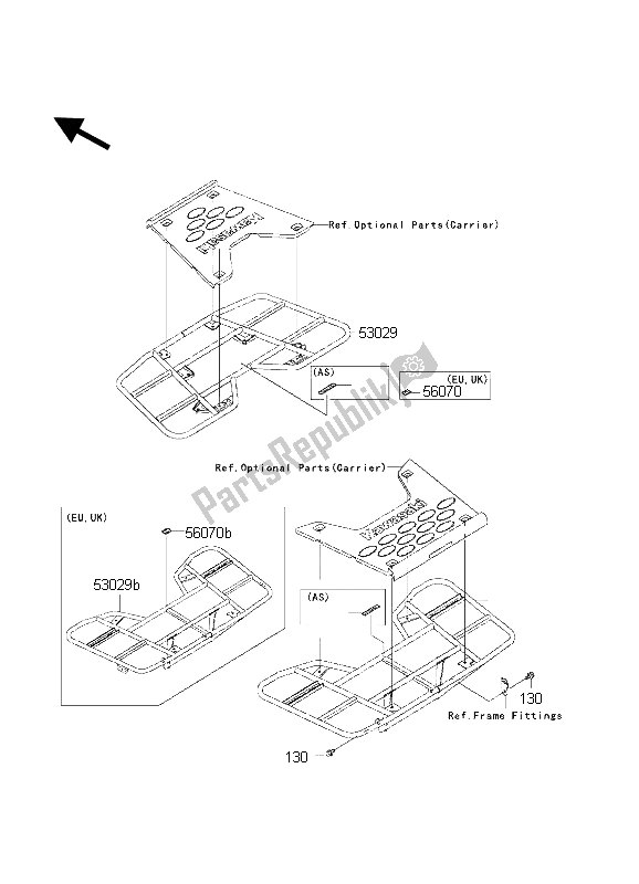 Tutte le parti per il Vettore del Kawasaki KVF 650 2002