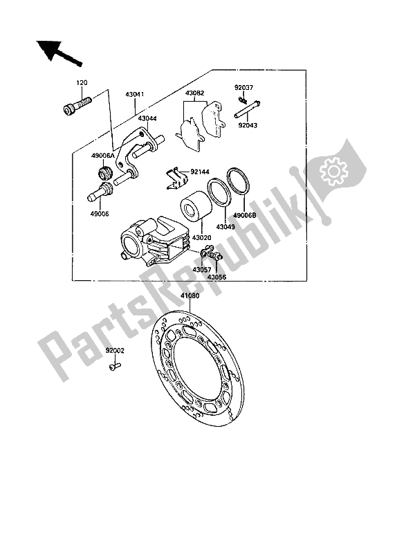 Todas as partes de Freio Dianteiro do Kawasaki KLR 500 1988