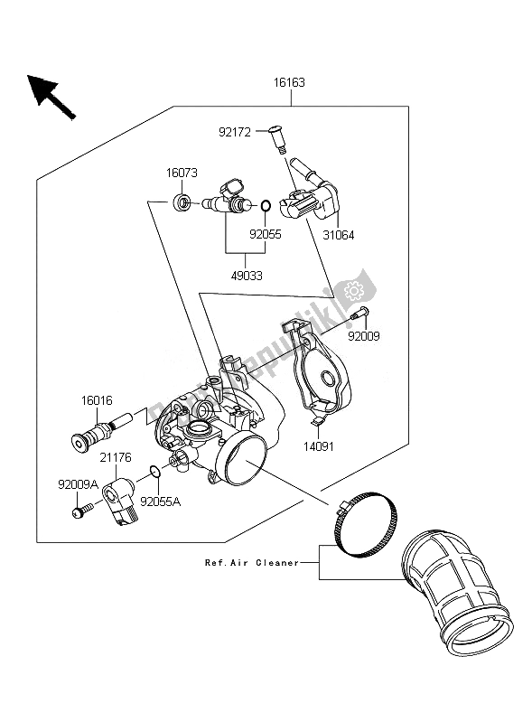 All parts for the Throttle of the Kawasaki KFX 450R 2010