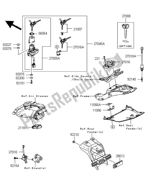 Toutes les pièces pour le Interrupteur D'allumage du Kawasaki Ninja ZX 10R ABS 1000 2012