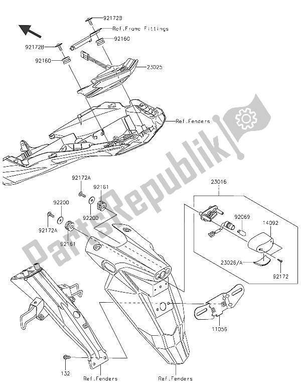 All parts for the Taillight(s) of the Kawasaki Z 800 ABS 2016