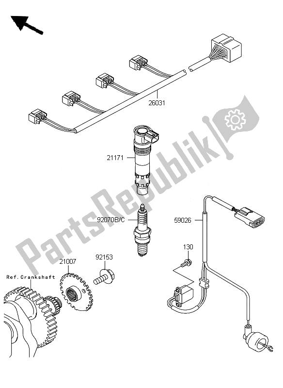 All parts for the Ignition System of the Kawasaki Z 750 2010
