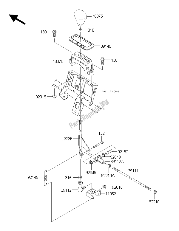 All parts for the Control of the Kawasaki Brute Force 750 4X4I EPS HFF 2015