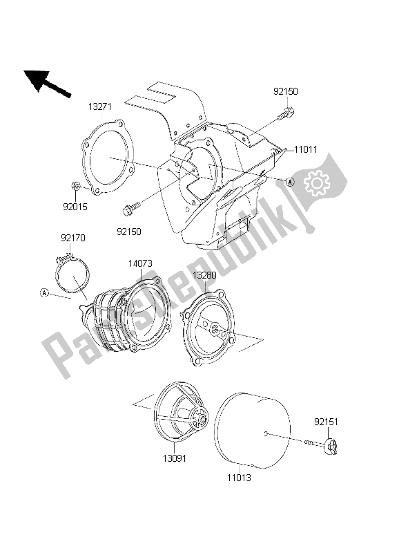 All parts for the Air Cleaner of the Kawasaki KX 65 2003