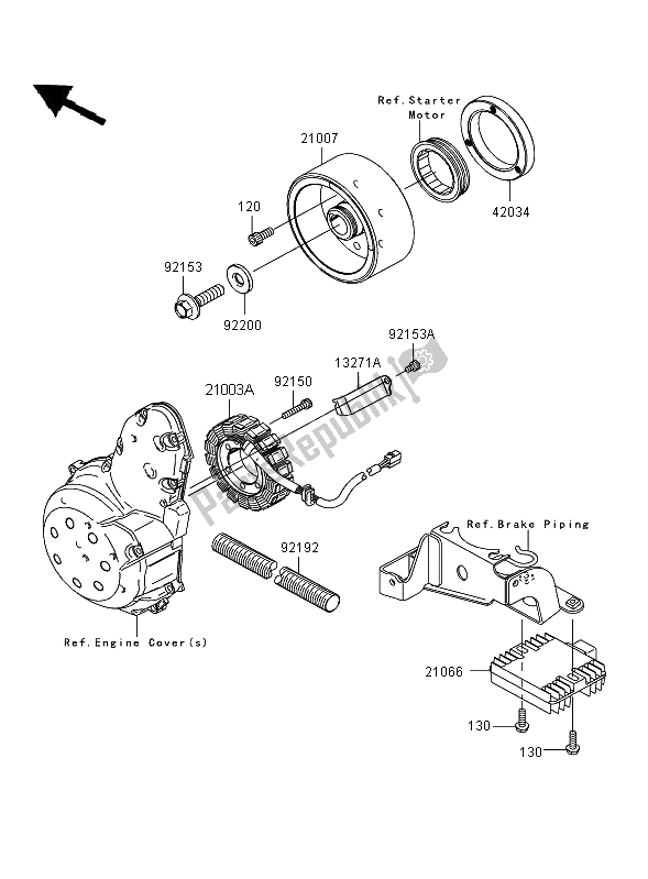 Toutes les pièces pour le Générateur du Kawasaki ER 6F ABS 650 2008