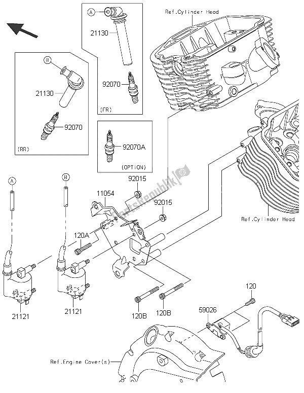 All parts for the Ignition System of the Kawasaki Vulcan 900 Custom 2016