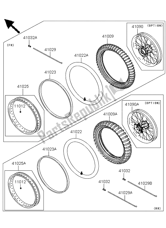 Tutte le parti per il Pneumatici del Kawasaki KLX 250 2009