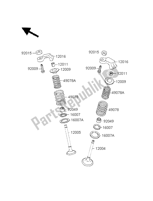 Toutes les pièces pour le Soupape du Kawasaki EL 250 1996