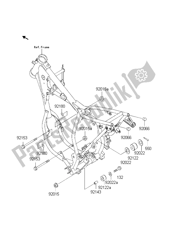 Wszystkie części do Mocowanie Silnika Kawasaki KX 65 2002