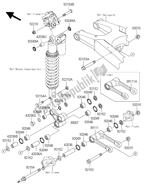 Tutte le parti per il Sospensione del Kawasaki KX 450F 2015