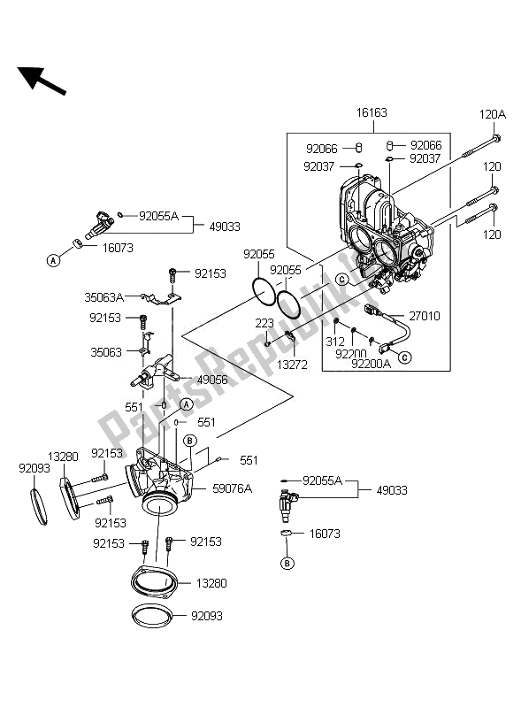 All parts for the Throttle of the Kawasaki VN 1700 Classic Tourer ABS 2011