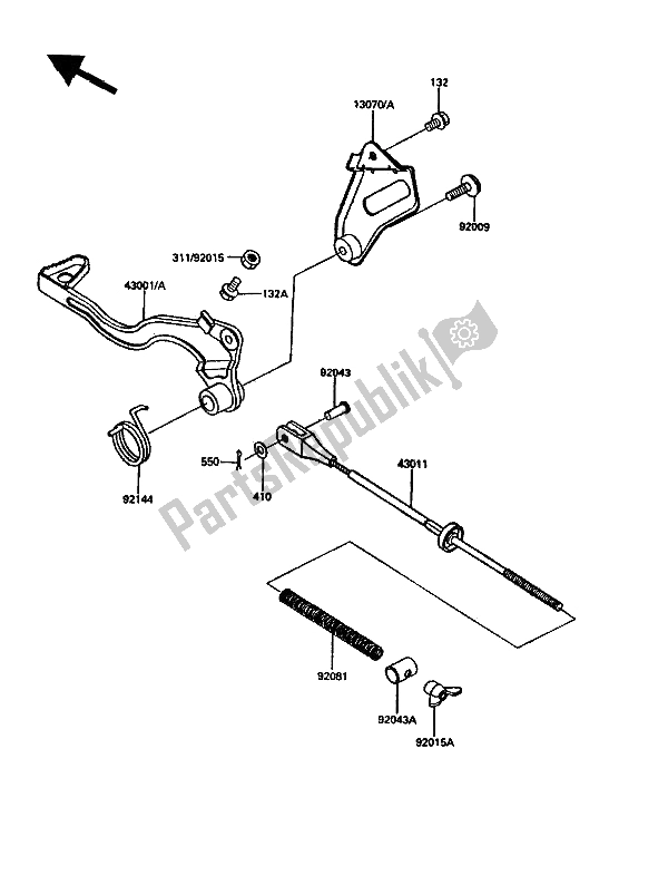 Todas as partes de Pedal De Freio do Kawasaki KDX 200 1988