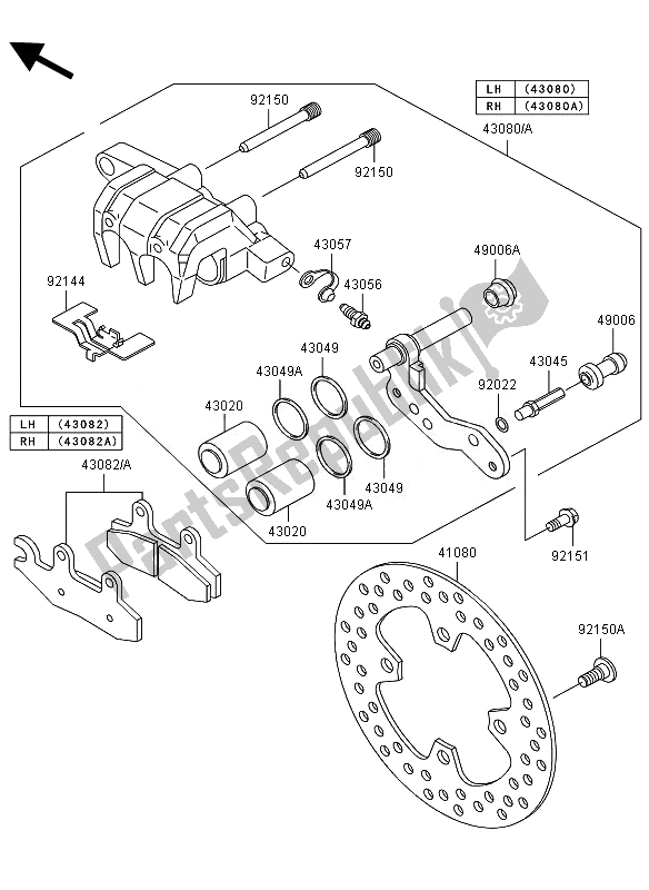 Toutes les pièces pour le Frein Avant du Kawasaki KVF 750 4X4 2010