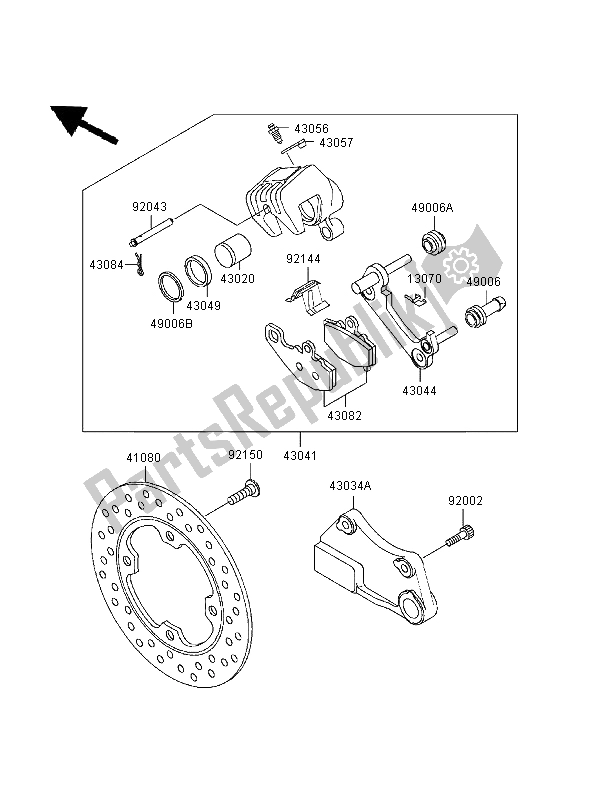 Todas las partes para Freno Trasero de Kawasaki Ninja ZX 9R 900 1999